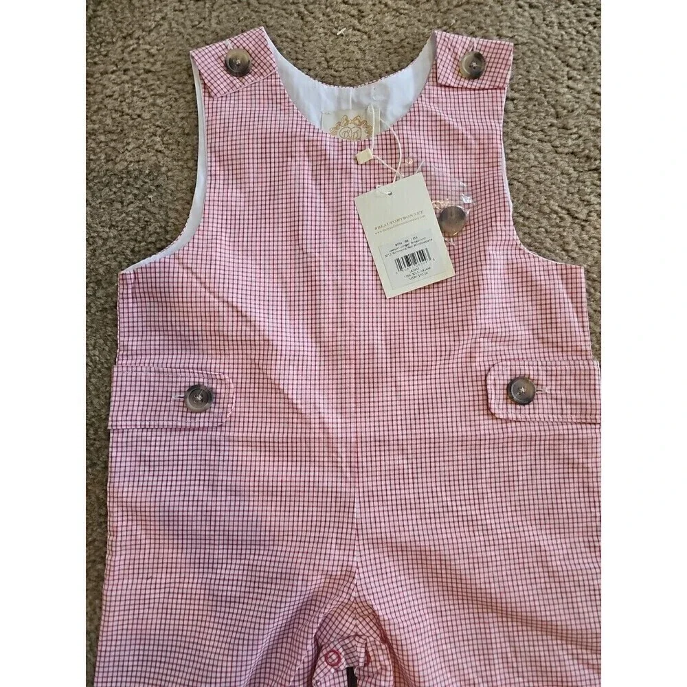 The Beaufort Bonnet Red Gingham Lawson Longall 18-24M